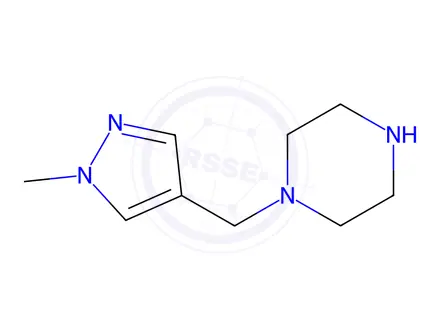 Chemical structure of 1-((1-methyl-1H-pyrazol-4-yl)methyl)piperazine dihydrochloride