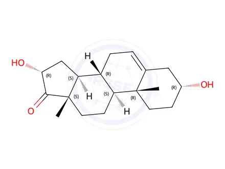 Chemical structure of (3a,16a)-3,16-dihydroxy-Androst-5-en-17-one
