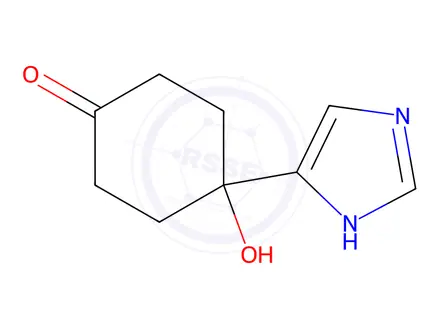 Chemical structure of Cyclohexanone, 4-hydroxy-4-(1H-imidazol-4-yl)-(9CI)
