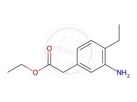 Chemical structure of Benzeneacetic acid, 3-amino-4-ethyl-, ethyl ester (9CI)