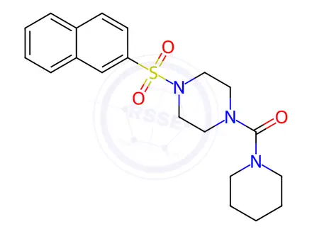 Chemical structure of (4-naphthalen-2-ylsulfonylpiperazin-1-yl)-piperidin-1-ylmethanone