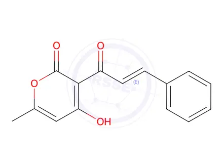 Chemical structure of 3-Cinnamoyl-4-hydroxy-6-methyl-2H-pyran-2-one