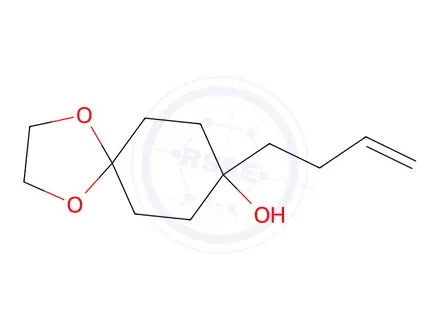 Chemical structure of 8-(but-3-en-1-yl)-1,4-dioxaspiro[4.5]decan-8-ol