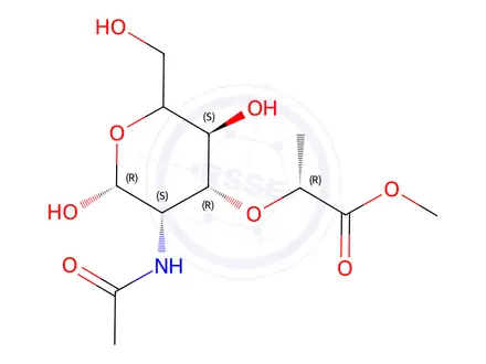 Chemical structure of 2-Acetamido-3-O-(D-1-carboxyethyl)-2-deoxy-2-D-glucose Methyl Ester