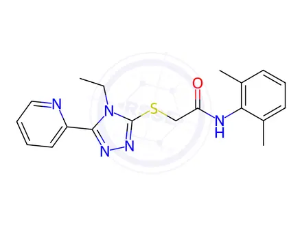 Chemical structure of N-(2,6-Dimethylphenyl)-2-((4-ethyl-5-(pyridin-2-yl)-4H-1,2,4-triazol-3-yl)thio)acetamide