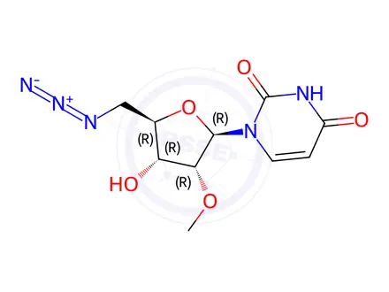 Chemical structure of Uridine, 5'-azido-5'-deoxy-2'-O-methyl-