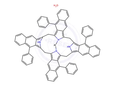 Chemical structure of aluminium tetraphenylnaphthalocyanine hydroxide