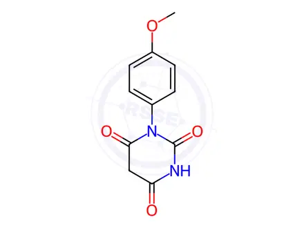 Chemical structure of 1-(4-methoxyphenyl)pyrimidine-2,4,6(1h,3h,5h)-trione