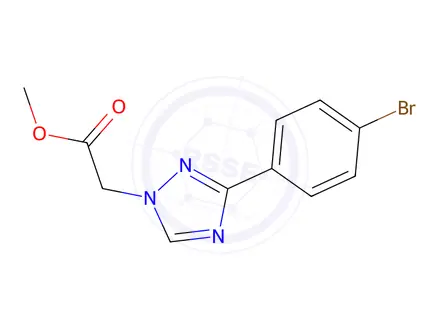 Chemical structure of Methyl 2-(3-(4-bromophenyl)-1H-1,2,4-triazol-1-yl)acetate