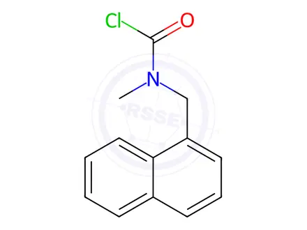 Chemical structure of N-methyl-N-[(naphthalen-1-yl)methyl]carbamoyl chloride