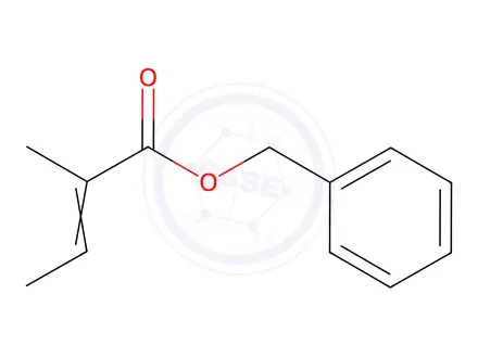 Chemical structure of benzyl 2-methyl-2-butenoate