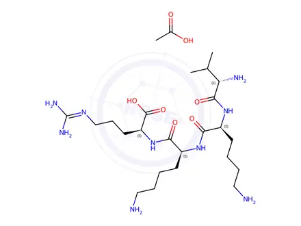 Chemical structure of H-Val-Lys-Lys-Arg-OH acetate salt