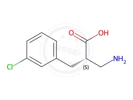 Chemical structure of (S)-3-amino-2-(3-chlorobenzyl)propanoicacid