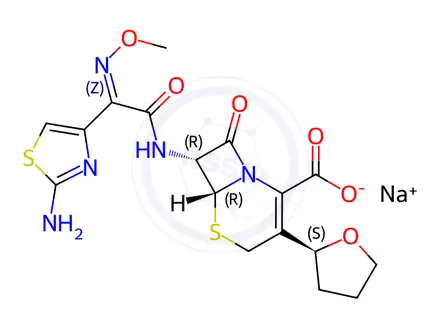 Chemical structure of Cefovecin Sodium