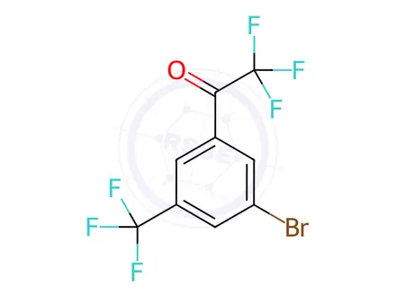Chemical structure of 1-(3-Bromo-5-(trifluoromethyl)phenyl)-2,2,2-trifluoroethan-1-one