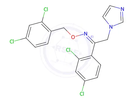 Chemical structure of Oxiconazole Related Compound A (2',4'-Dichloro-2-imidazol-1-ylacetophenone (E)-[O-(2,4-dichlorobenz (1483436)