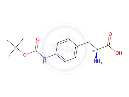 Chemical structure of (S)-2-Amino-3-(4-((tert-butoxycarbonyl)amino)phenyl)propanoic acid