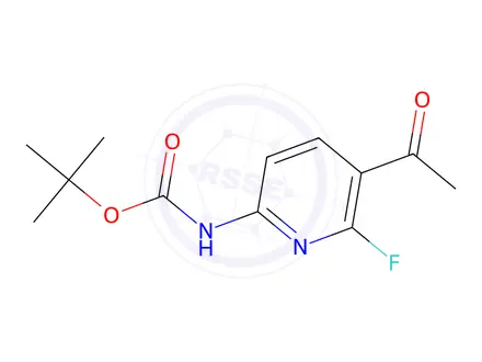 Chemical structure of tert-Butyl (5-acetyl-6-fluoropyridin-2-yl)carbamate