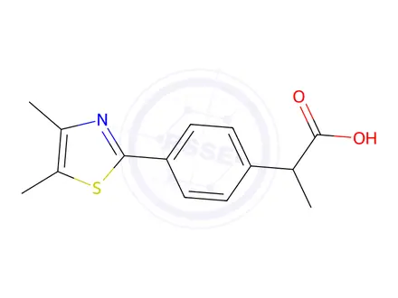 Chemical structure of α-Methyl-4-(4,5-dimethyl-2-thiazolyl)benzeneacetic acid
