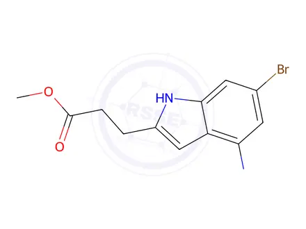 Chemical structure of Methyl 3-(4-amino-6-bromo-1H-indol-2-yl)propanoate