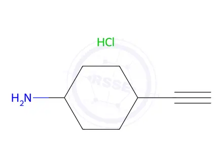 Chemical structure of cis-4-ethynylcyclohexan-1-amine hydrochloride