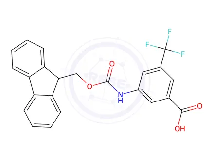Chemical structure of 3-((((9h-Fluoren-9-yl)methoxy)carbonyl)amino)-5-(trifluoromethyl)benzoic acid