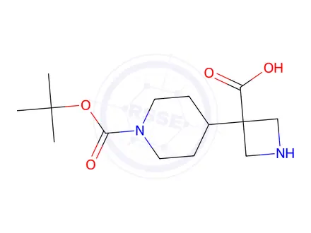 Chemical structure of 3-(1-(Tert-butoxycarbonyl)piperidin-4-yl)azetidine-3-carboxylic acid