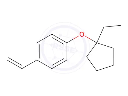 Chemical structure of Benzene, 1-ethenyl-4-[(1-ethylcyclopentyl)oxy]-