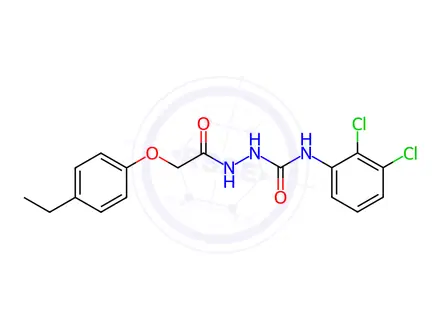 Chemical structure of N-(2,3-dichlorophenyl)-2-(2-(4-ethylphenoxy)acetyl)hydrazine-1-carboxamide