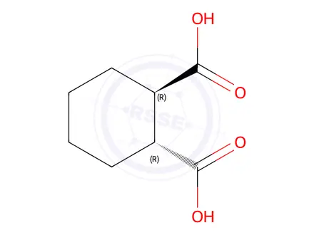 Chemical structure of (1R,2R)-cyclohexane-1,2-dicarboxylic acid