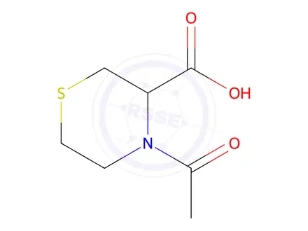 Chemical structure of 3-Thiomorpholinecarboxylic acid, 4-acetyl-