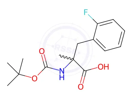 Chemical structure of Phenylalanine, N-[(1,1-dimethylethoxy)carbonyl]-2-fluoro-α-methyl-