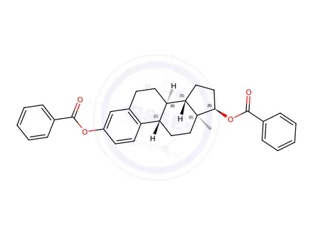 Chemical structure of (8R,9S,13S,14S,17R)-13-Methyl-7,8,9,11,12,13,14,15,16,17-decahydro-6H-cyclopenta[a]phenanthrene-3,17-diyl dibenzoate