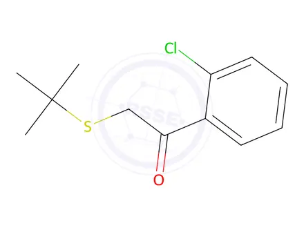 Chemical structure of 2-(Tert-butylthio)-1-(2-chlorophenyl)ethan-1-one