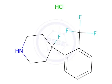 Chemical structure of 4-Fluoro-4-[2-(Trifluoromethyl)Phenyl]Piperidine Hydrochloride