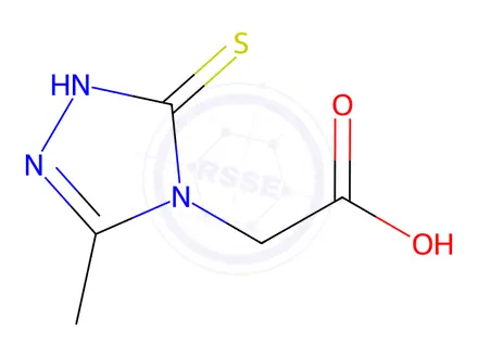 Chemical structure of 2-(3-methyl-5-thioxo-1H-1,2,4-triazol-4(5H)-yl)acetic acid