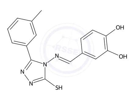 Chemical structure of 4-((3,4-Dihydroxybenzylidene)amino)-3-(m-tolyl)-1H-1,2,4-triazole-5(4H)-thione