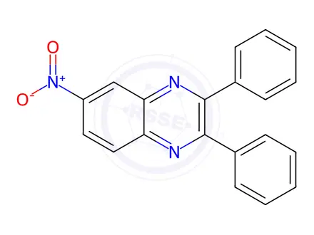 Chemical structure of 6-Nitro-2,3-diphenylquinoxaline