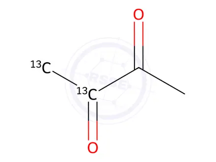 Chemical structure of 2,3-Butanedione-13C2