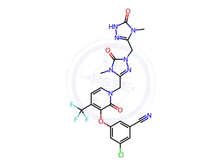 Chemical structure of Doravirine Dimer Impurity (Bis-alkylated Impurity)