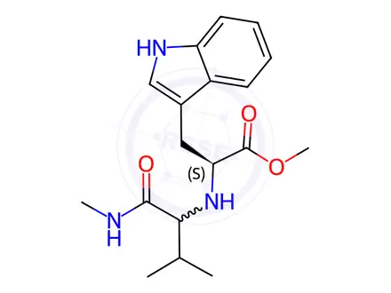 Chemical structure of L-Tryptophan, N-[2-methyl-1-[(methylamino)carbonyl]propyl]-, methyl ester (9CI)