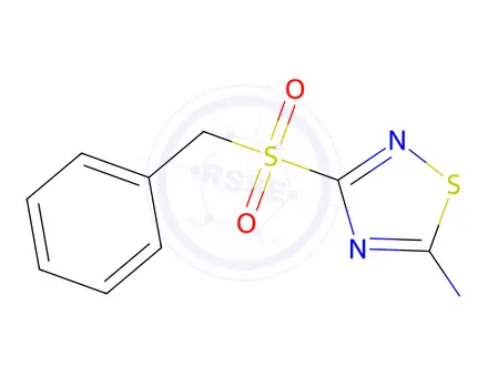 Chemical structure of 3-(benzylsulfonyl)-1,2,4-thiadiazol-5-amine