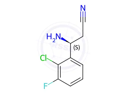 Chemical structure of (3S)-3-AMINO-3-(2-CHLORO-3-FLUOROPHENYL)PROPANENITRILE