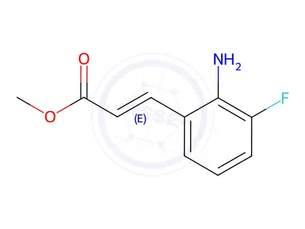 Chemical structure of (E)-methyl 3-(2-amino-3-fluorophenyl)acrylate