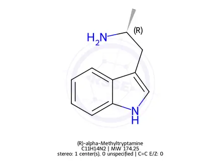 Chemical structure of (R)-alpha-Methyltryptamine