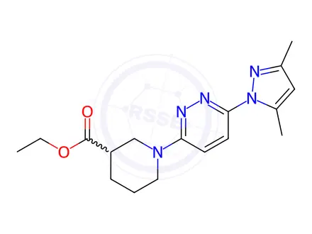 Chemical structure of Ethyl 1-(6-(3,5-dimethyl-1H-pyrazol-1-yl)pyridazin-3-yl)piperidine-3-carboxylate