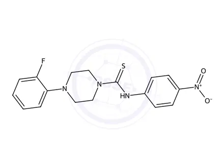 Chemical structure of 4-(2-Fluorophenyl)-N-(4-nitrophenyl)piperazine-1-carbothioamide