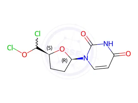 Chemical structure of 2',5'-dichloro-2',5'-dideoxyuridine