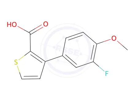 Chemical structure of 3-(3-Fluoro-4-methoxyphenyl)thiophene-2-carboxylic acid