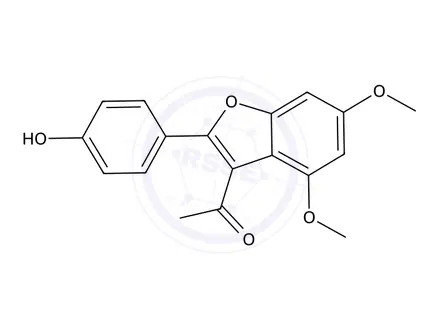 Chemical structure of 1-(2-(4-Hydroxyphenyl)-4,6-dimethoxybenzofuran-3-yl)ethanone